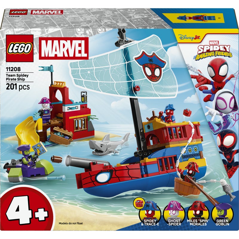 LEGO Marvel Spidey And His Amazing Friends Team Spidey Pirate Ship 11208 Building Toy Set (201 Pieces) - Image 2